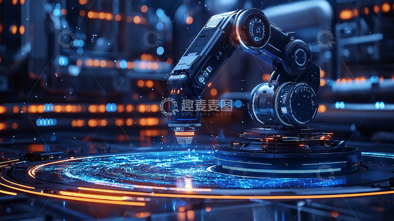 高清大图下载【趣麦麦图】未来科技感工业机器人