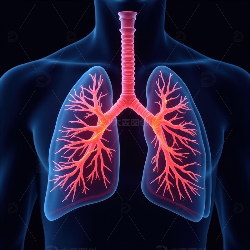 高清大图下载【趣麦麦图】人体肺部解剖示意图