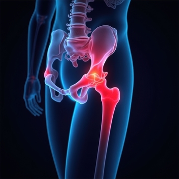 人体髋关节不适示意图