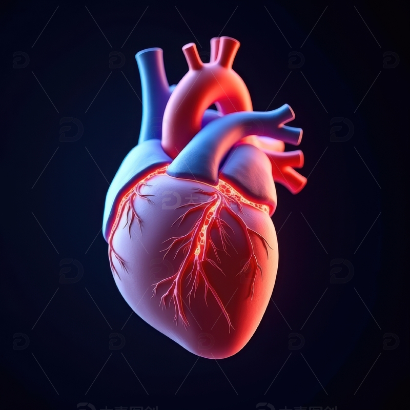 高清大图下载【趣麦麦图】人体心脏血管分布示意图