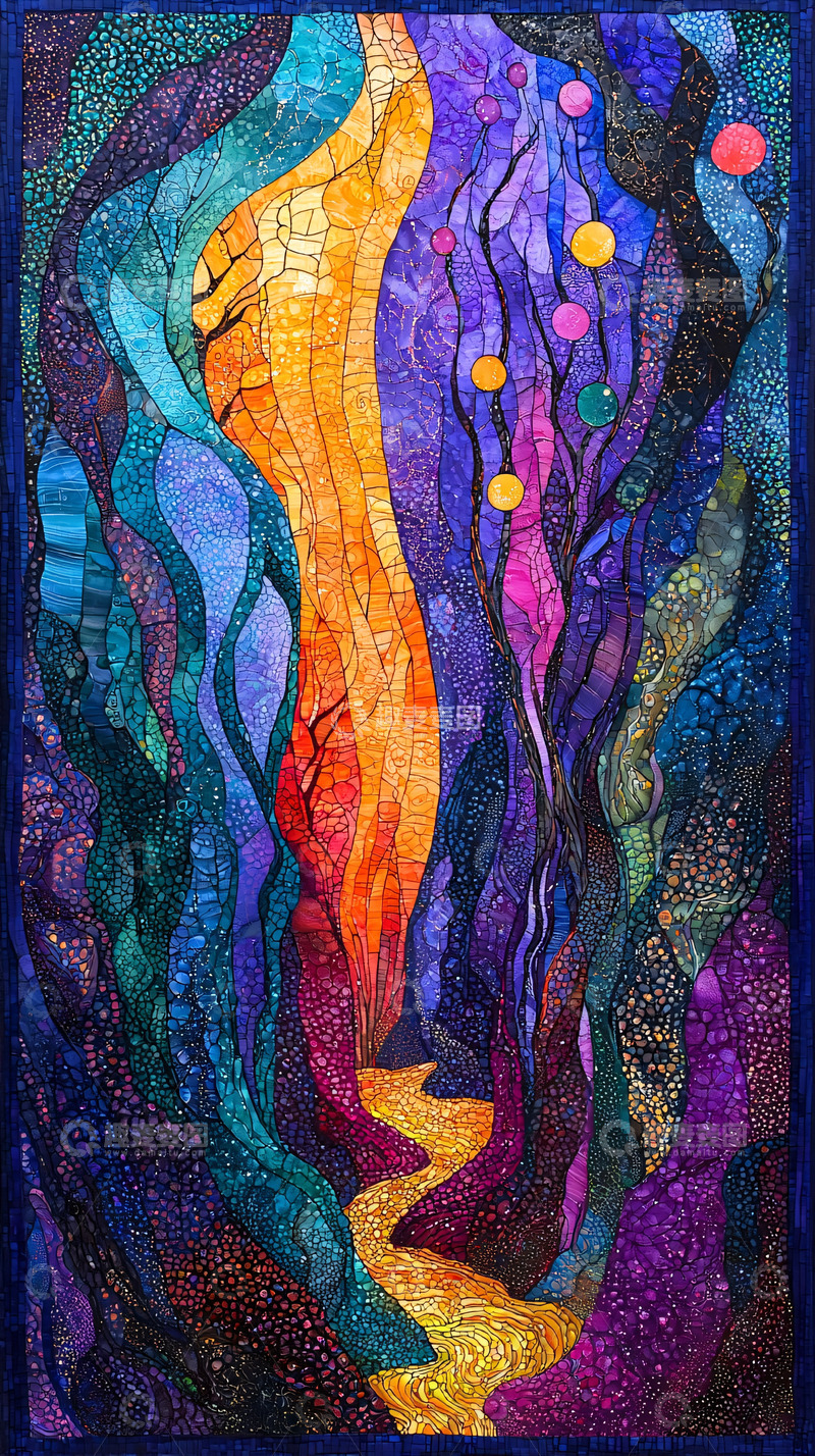 高清大图下载【趣麦麦图】抽象彩色河流