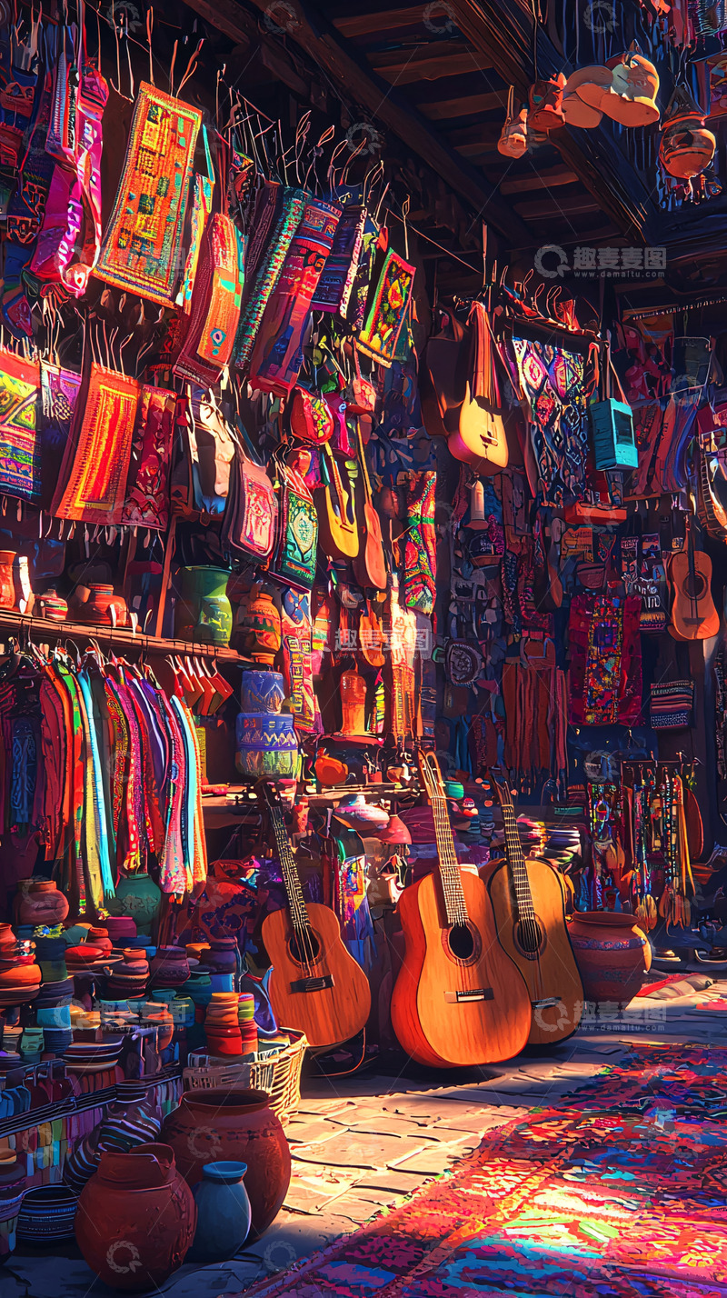 高清大图下载【趣麦麦图】色彩斑斓的异域集市
