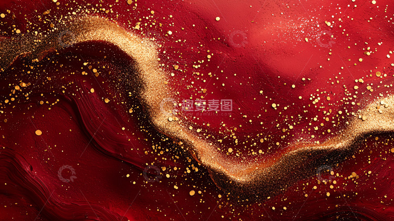 高清大图下载【趣麦麦图】红色金色液体流动