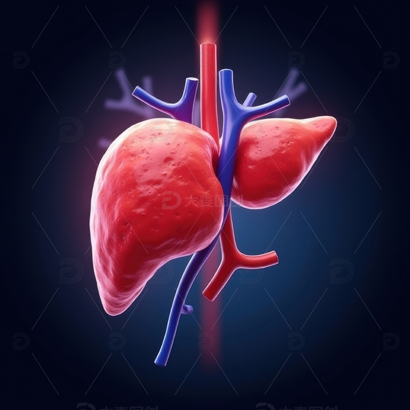 高清大图下载【趣麦麦图】人体肝脏血管分布示意图