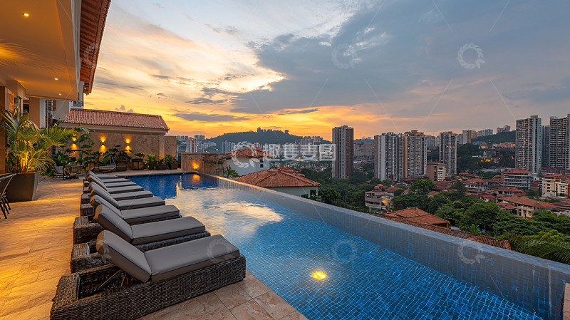 高清大图下载【趣麦麦图】城市景观泳池