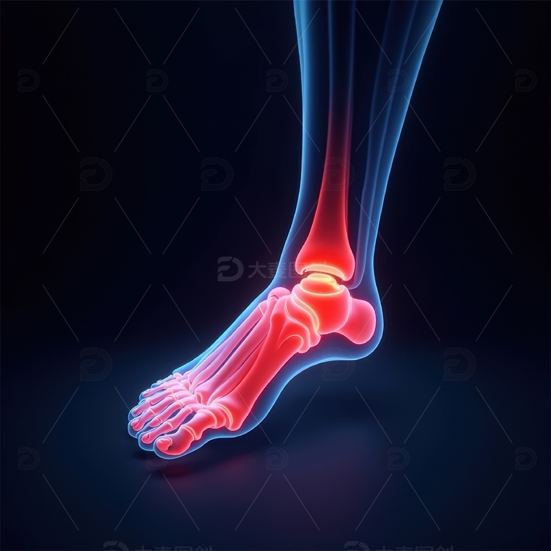 高清大图下载【趣麦麦图】人体脚踝关节疼痛示意图