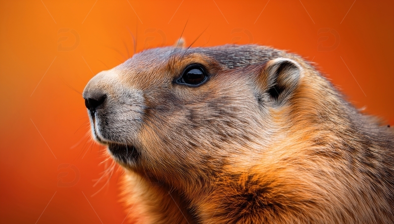 高清大图下载【趣麦麦图】土拨鼠特写肖像