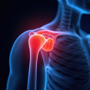 人体肩部骨骼高亮示意图