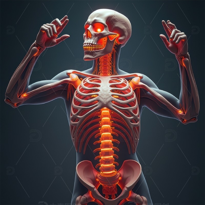 高清大图下载【趣麦麦图】人体骨骼肌肉解剖示意图