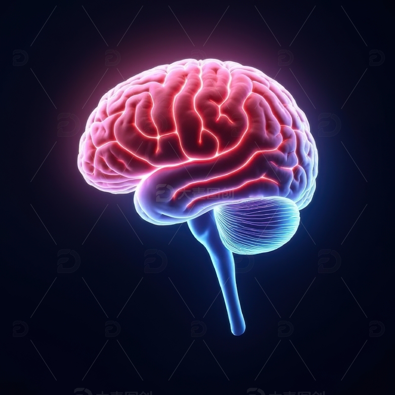 高清大图下载【趣麦麦图】人体脑部高亮示意图