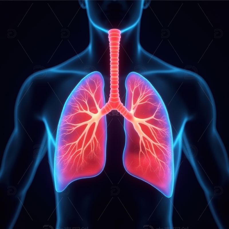 高清大图下载【趣麦麦图】人体肺部支气管结构示意图