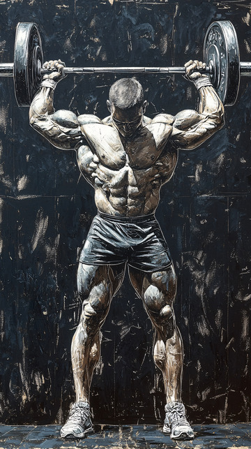 强壮肌肉男举重