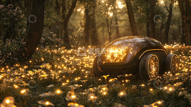 高清大图下载【趣麦麦图】森林奇幻汽车