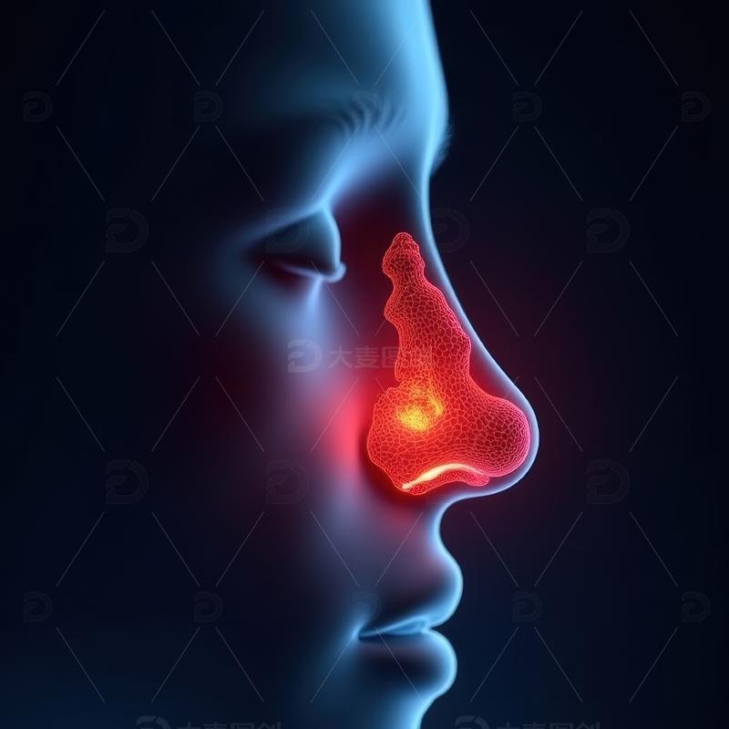 高清大图下载【趣麦麦图】人体鼻部高亮示意图