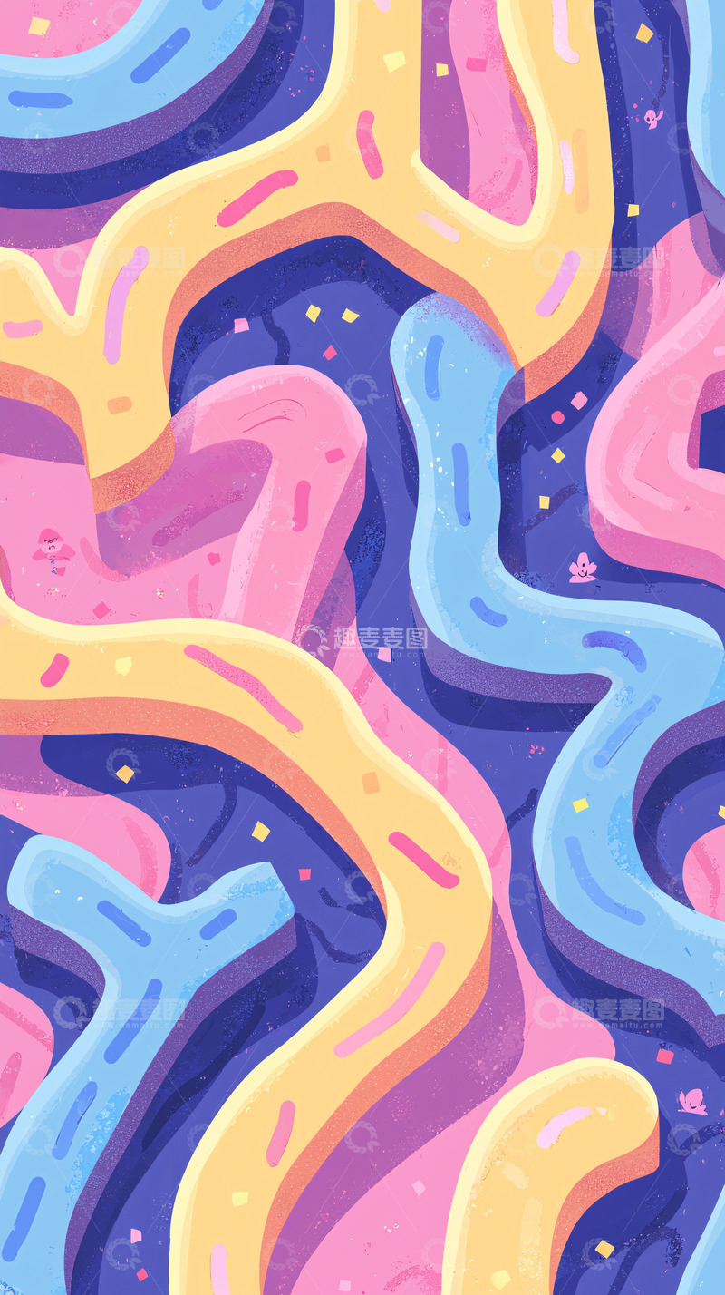 高清大图下载【趣麦麦图】抽象彩色线条