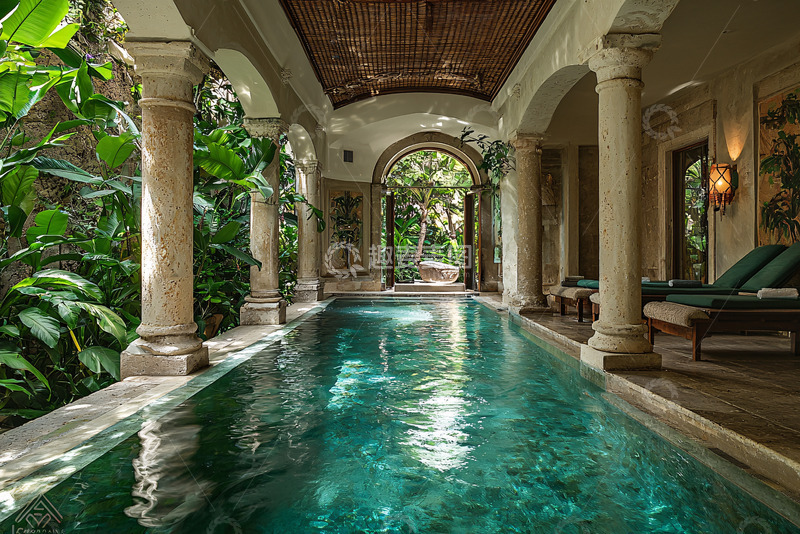 高清大图下载【趣麦麦图】私家泳池花园别墅