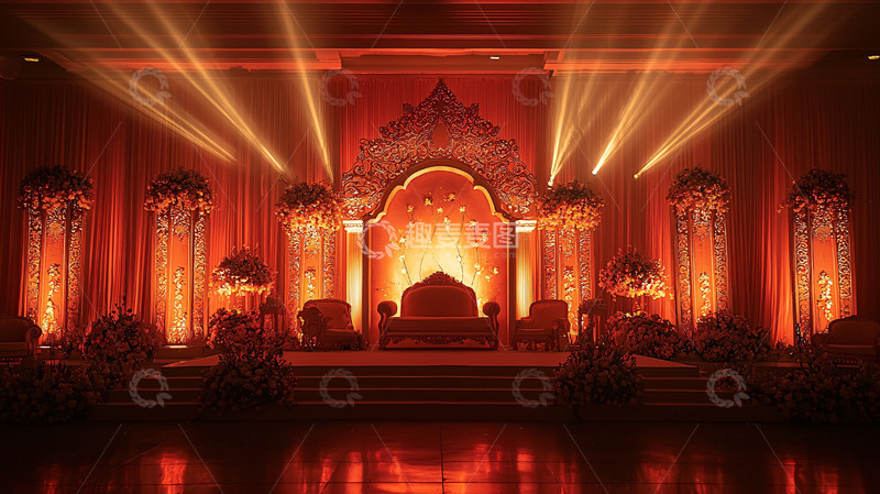 高清大图下载【趣麦麦图】奢华婚礼舞台背景