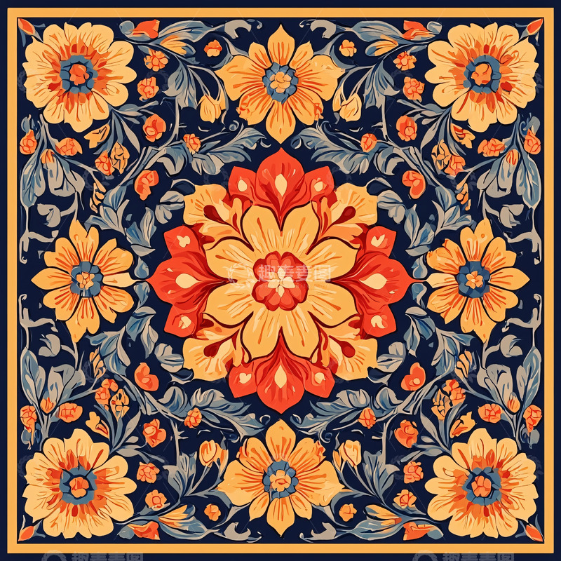 高清大图下载【趣麦麦图】精致花卉图案