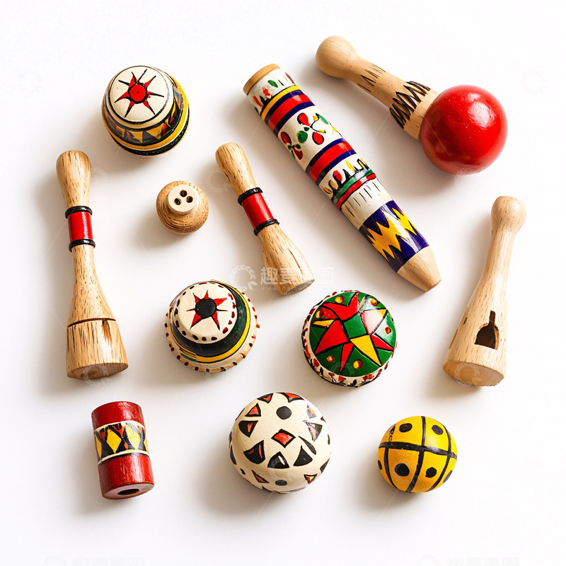 高清大图下载【趣麦麦图】手工彩绘木质玩具