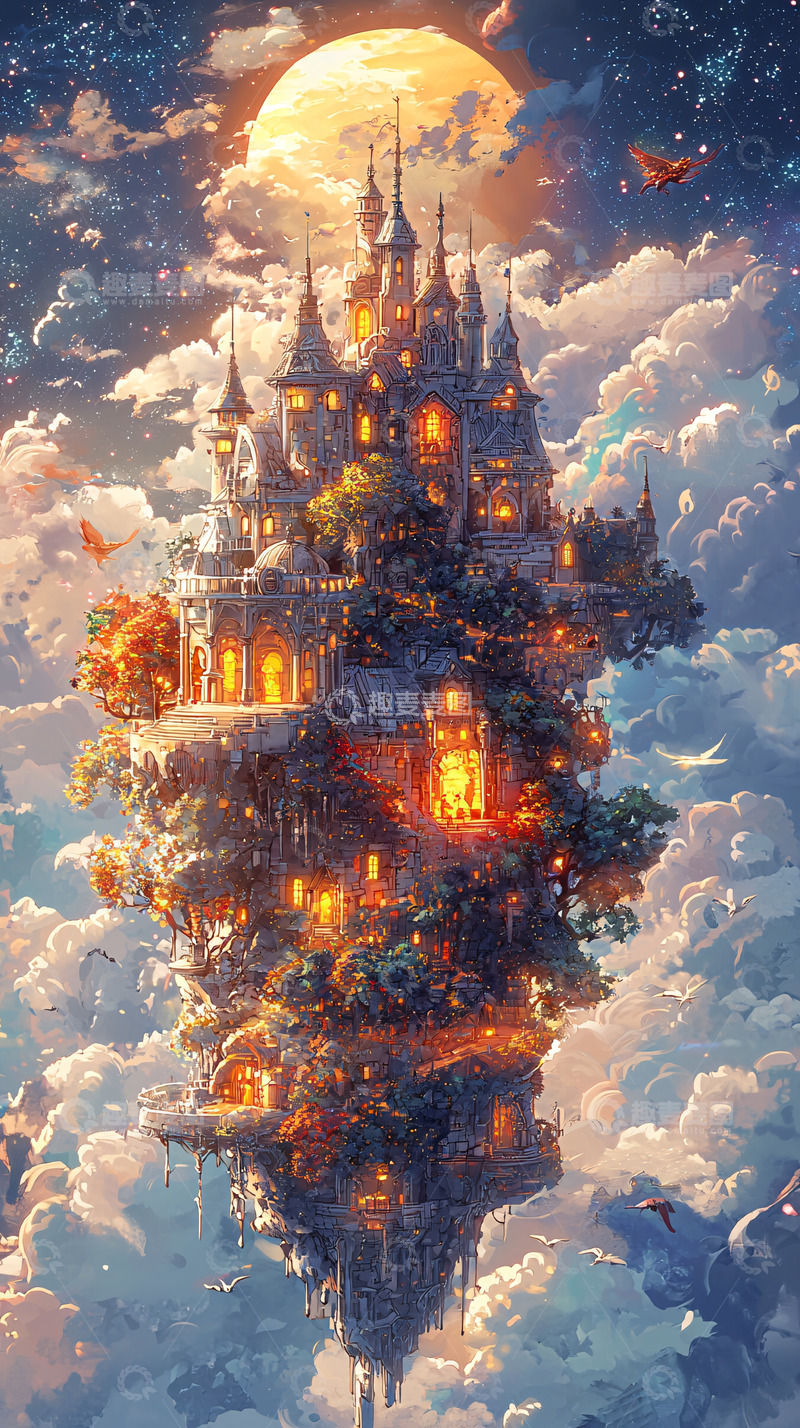 高清大图下载【趣麦麦图】悬浮城堡