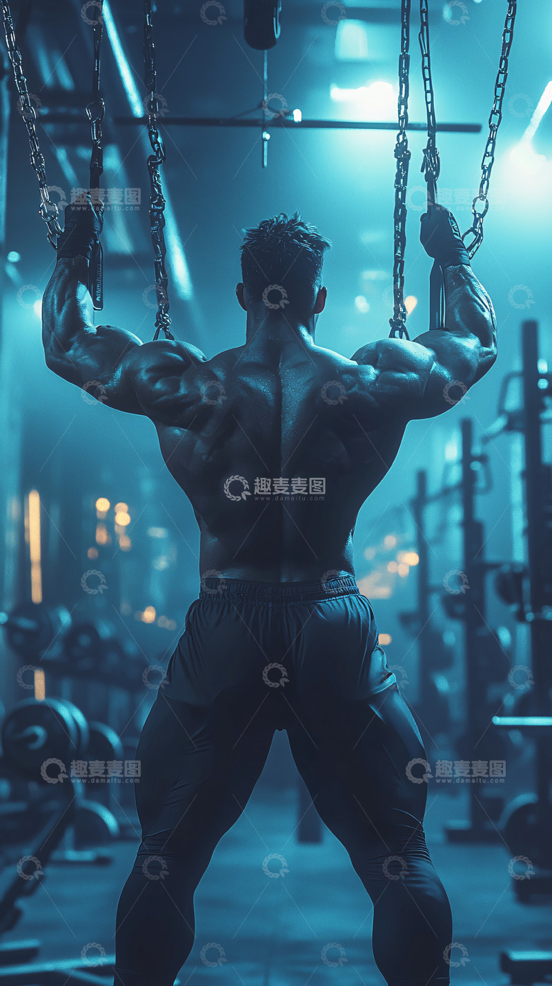 高清大图下载【趣麦麦图】健美运动员后背肌肉