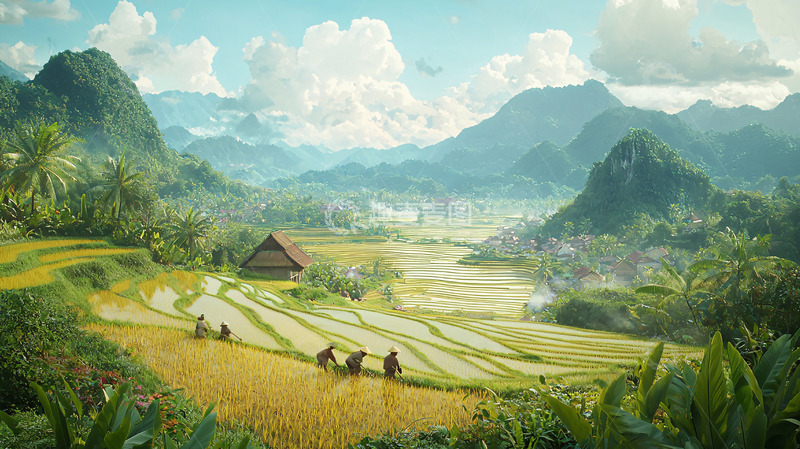 高清大图下载【趣麦麦图】山水田园风光4