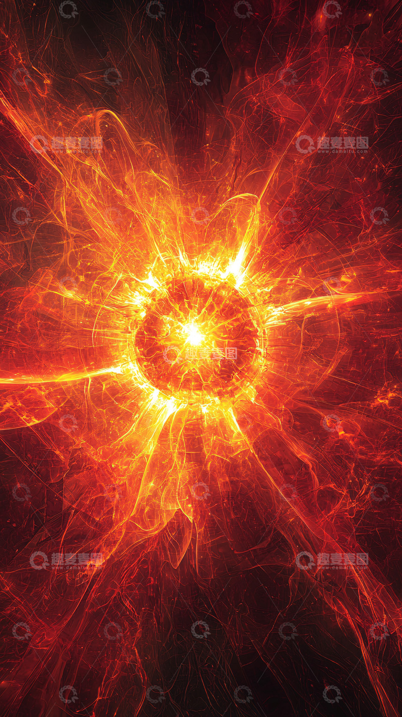 高清大图下载【趣麦麦图】燃烧的能量爆发中心
