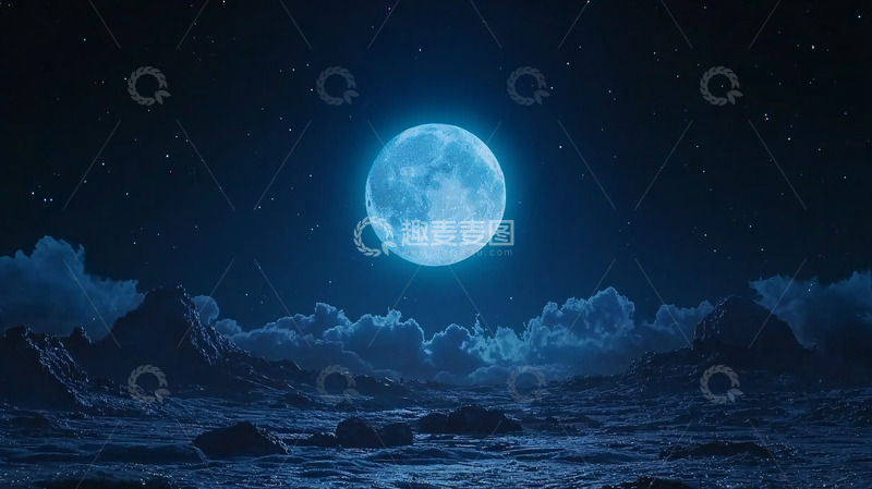 高清大图下载【趣麦麦图】蓝色月亮