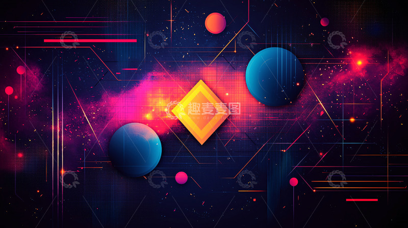 高清大图下载【趣麦麦图】科幻几何图形背景