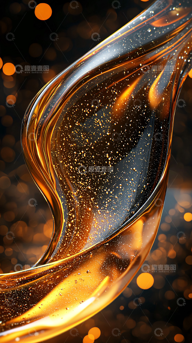高清大图下载【趣麦麦图】黄金液体流动