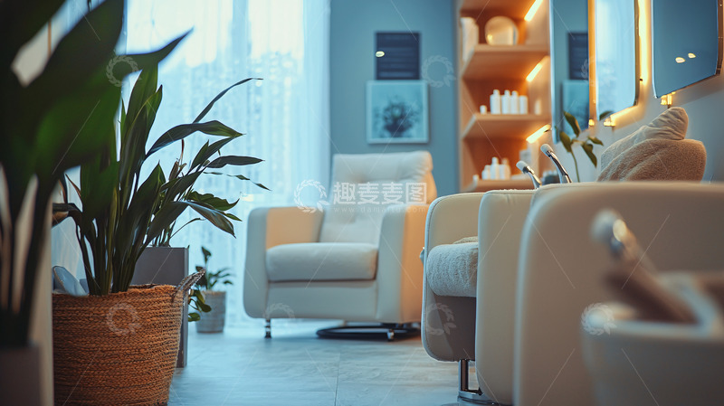 高清大图下载【趣麦麦图】简约现代美发沙龙室内