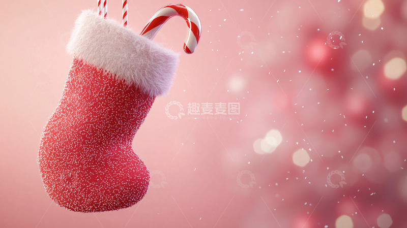 高清大图下载【趣麦麦图】粉色圣诞袜