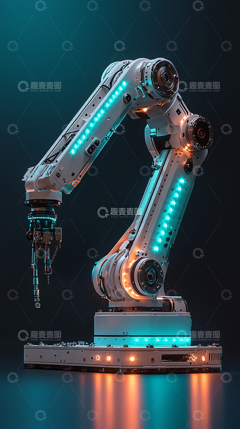 高清大图下载【趣麦麦图】未来科技感工业机械臂