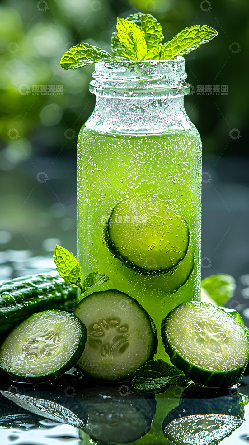 高清大图下载【趣麦麦图】青瓜薄荷饮品