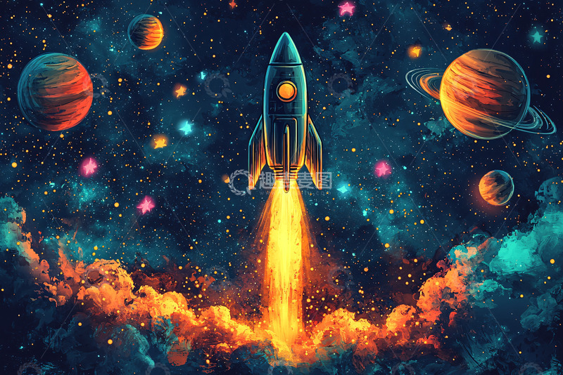 高清大图下载【趣麦麦图】宇宙飞船发射