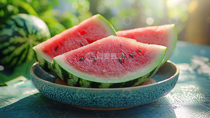 高清大图下载【趣麦麦图】盛夏时节的西瓜切片