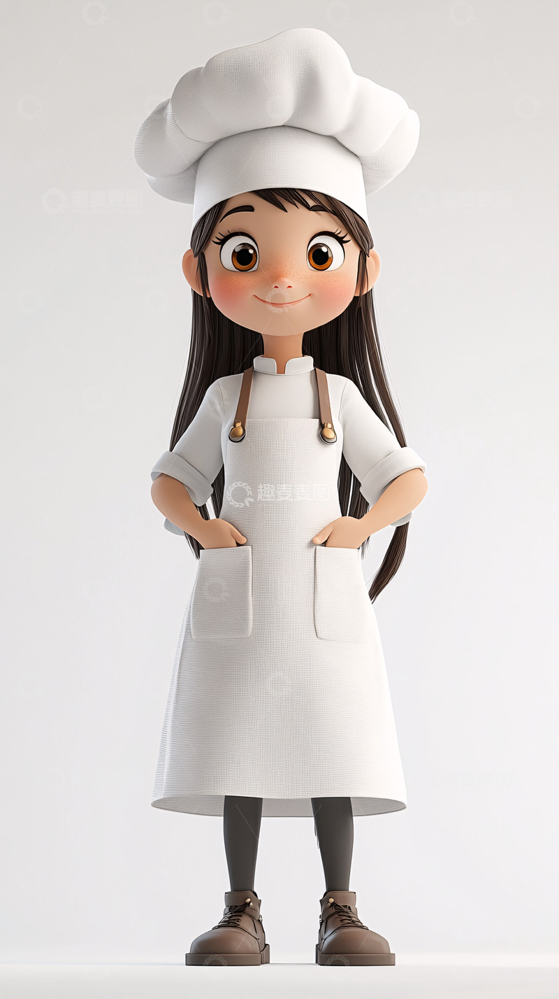 高清大图下载【趣麦麦图】卡通厨师女孩