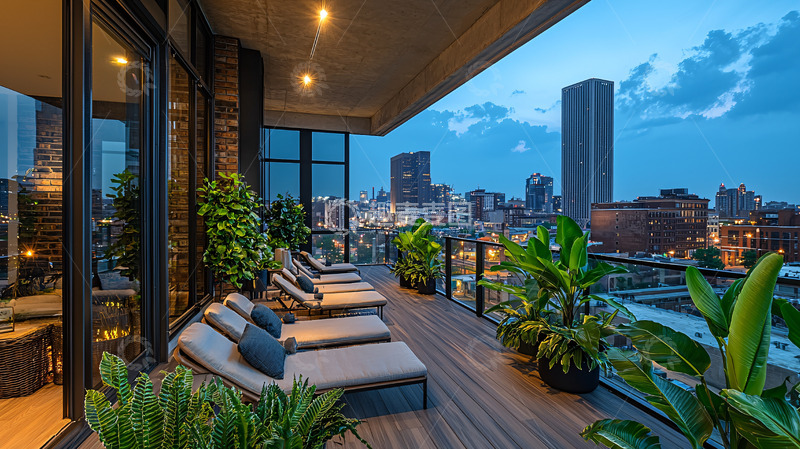 高清大图下载【趣麦麦图】夜景阳台15