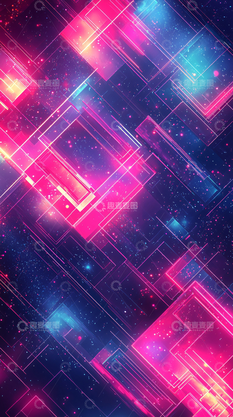高清大图下载【趣麦麦图】炫彩几何抽象背景