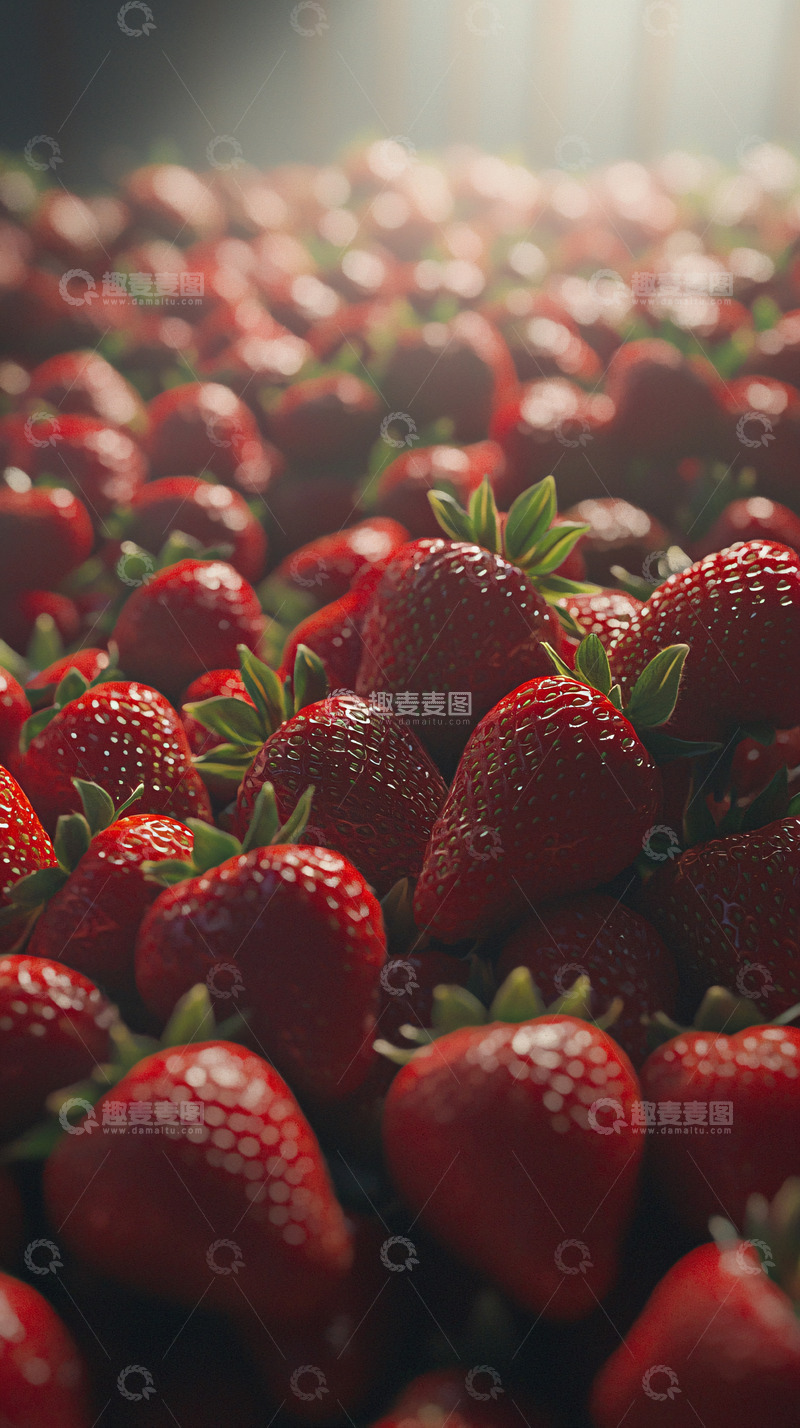 高清大图下载【趣麦麦图】红草莓堆积如山的景象