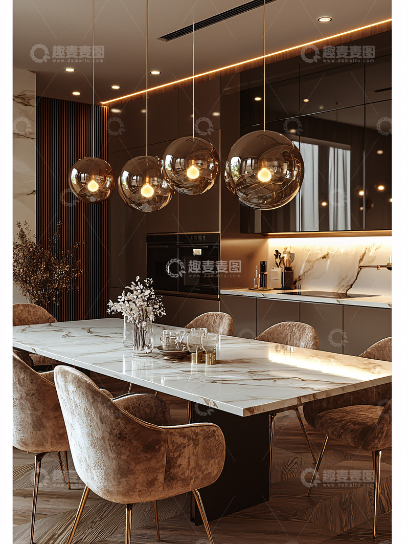 高清大图下载【趣麦麦图】现代轻奢餐厅吊灯