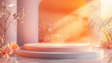 粉色系圆形展台