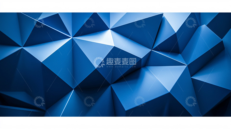 高清大图下载【趣麦麦图】蓝色多边形抽象背景