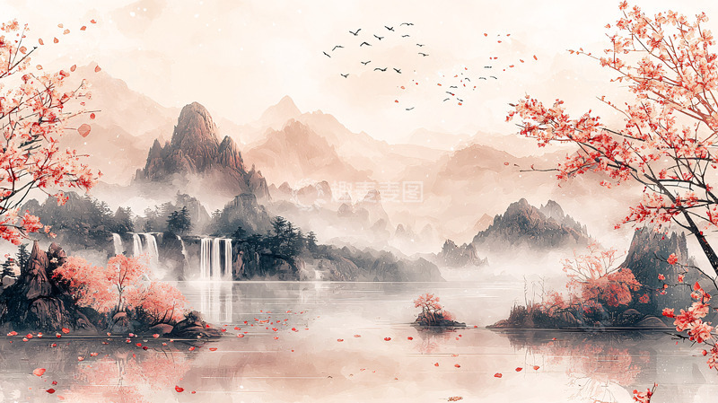 高清大图下载【趣麦麦图】水墨山水画113