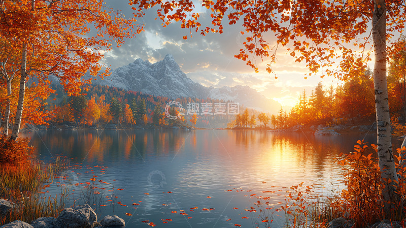 高清大图下载【趣麦麦图】秋日湖光山色
