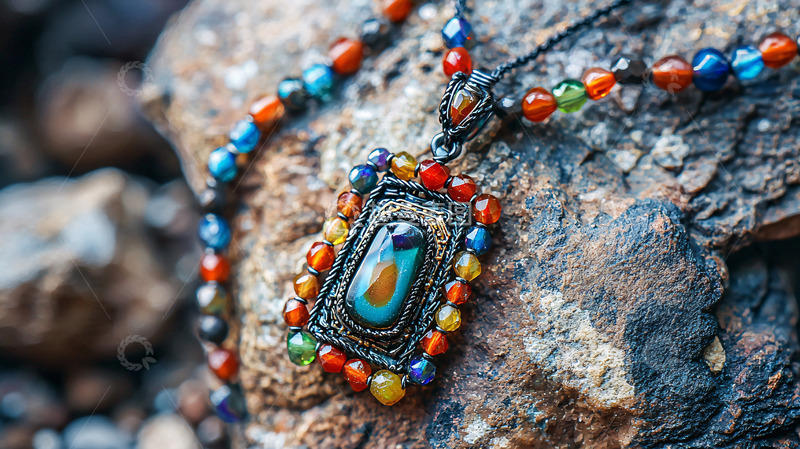 高清大图下载【趣麦麦图】彩色宝石项链