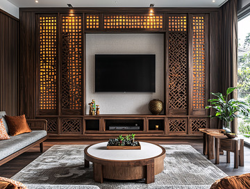 中式电视背景墙
