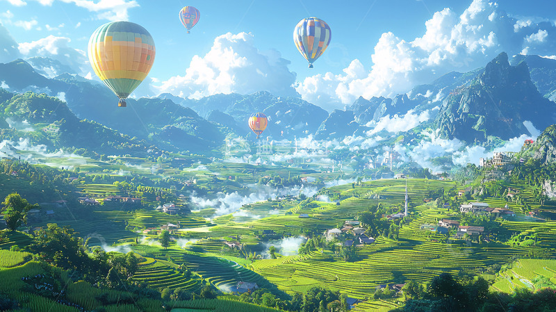高清大图下载【趣麦麦图】热气球