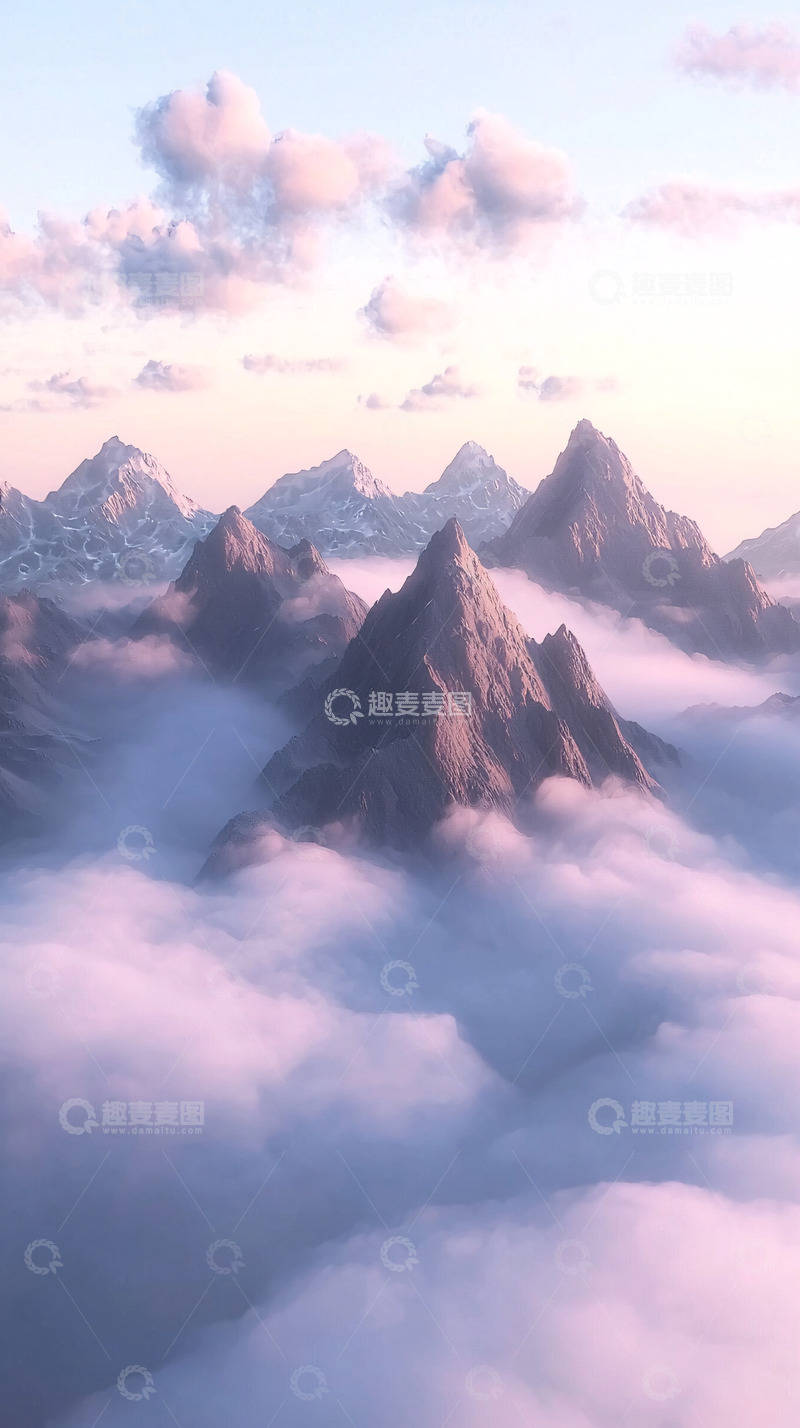 高清大图下载【趣麦麦图】云海山峰