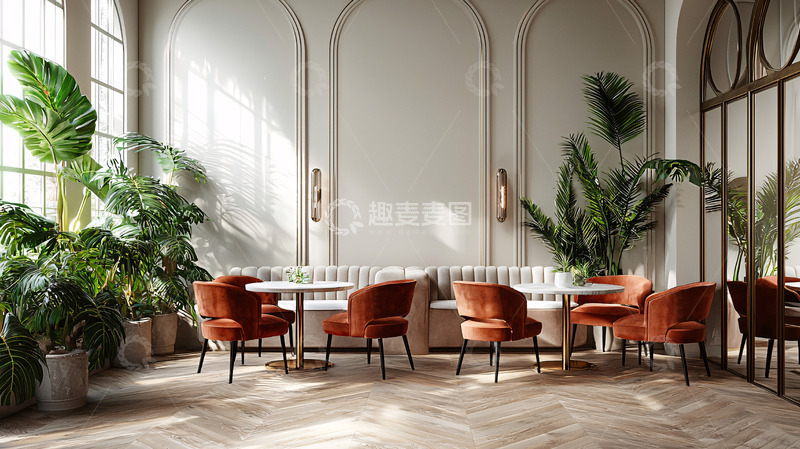 高清大图下载【趣麦麦图】阳光洒落的轻奢餐厅